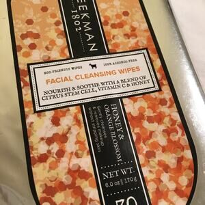 Beekman 1802 Honey & Orange Blossom 30 count 6 oz Facial Cleansing Wipes